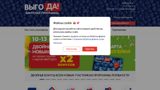 Скриншот сайта