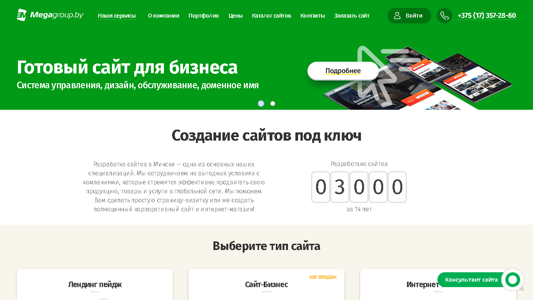 Скриншот сайта