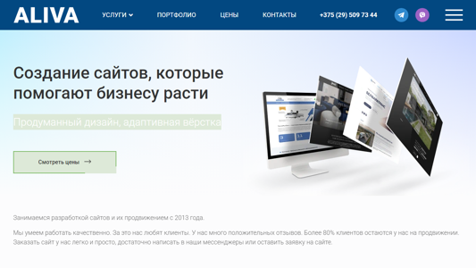 Скриншот сайта