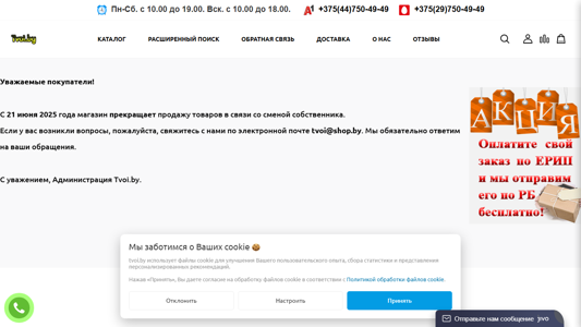 Скриншот сайта