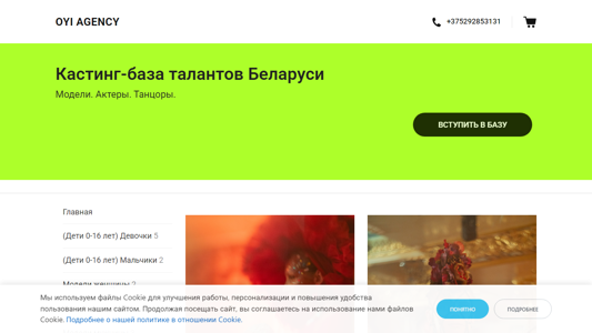 Скриншот сайта