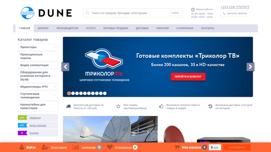 Скриншот сайта