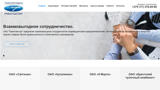 Скриншот сайта