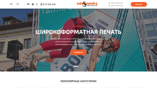 Скриншот сайта