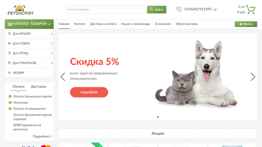 Скриншот сайта