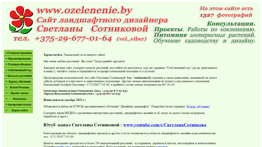 Скриншот сайта