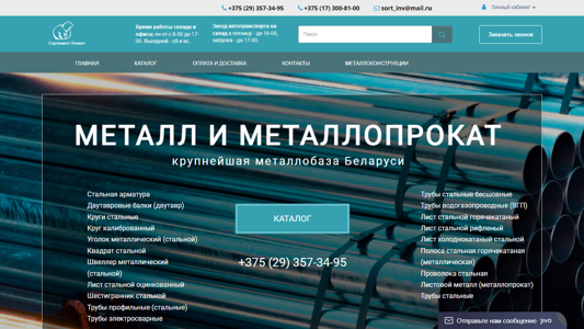 Скриншот сайта