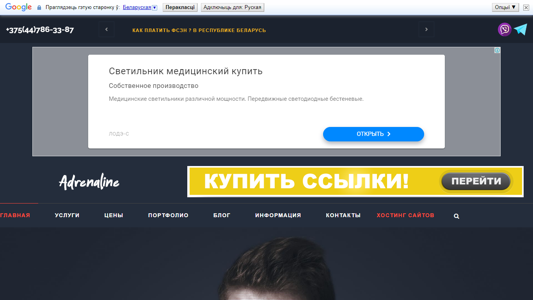 Скриншот сайта
