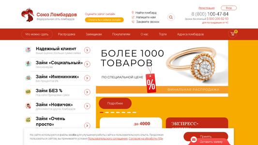 Скриншот сайта
