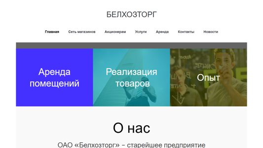 Скриншот сайта