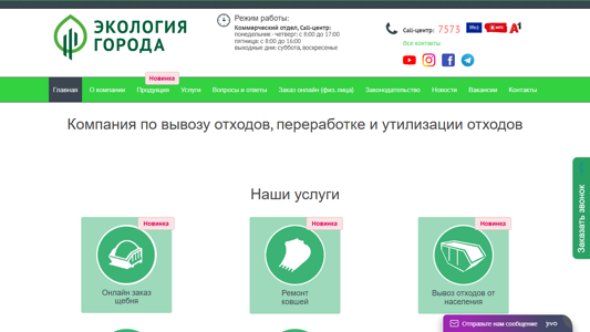 Скриншот сайта
