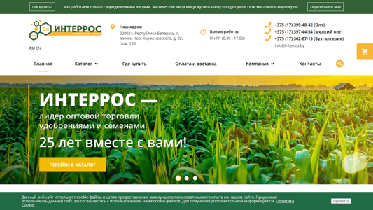 Скриншот сайта