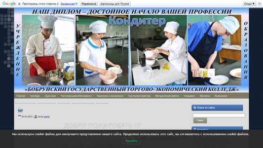 Скриншот сайта