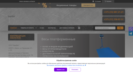 Скриншот сайта