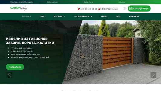 Скриншот сайта