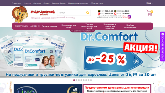 Скриншот сайта