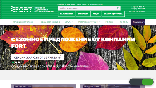 Скриншот сайта