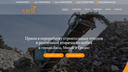 Скриншот сайта