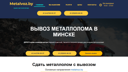 Скриншот сайта