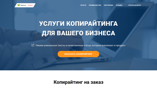 Скриншот сайта