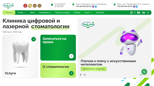 Скриншот сайта
