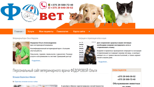 Скриншот сайта