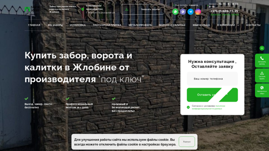 Скриншот сайта