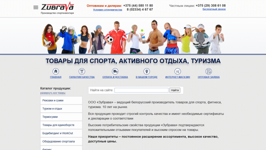 Скриншот сайта
