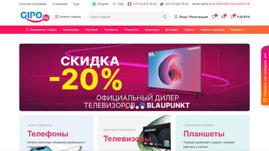 Скриншот сайта