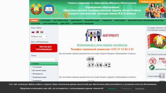 Скриншот сайта