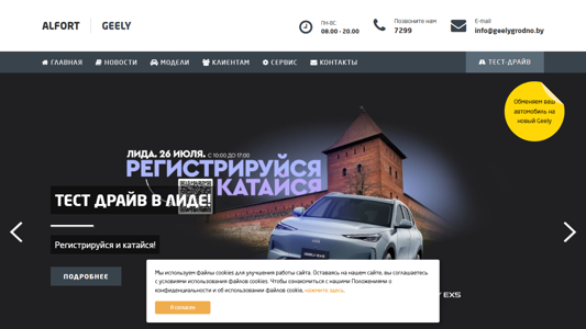 Скриншот сайта