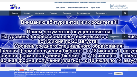 Скриншот сайта