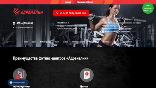 Скриншот сайта