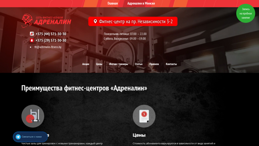 Скриншот сайта