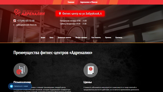Скриншот сайта