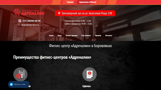 Скриншот сайта