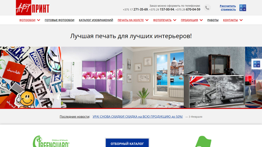 Скриншот сайта