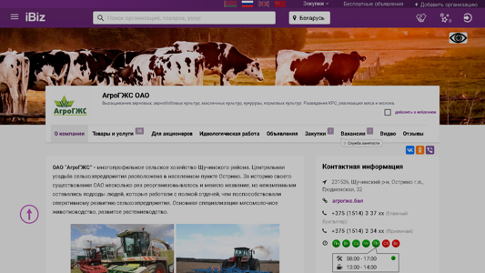 Скриншот сайта