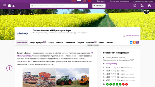 Скриншот сайта