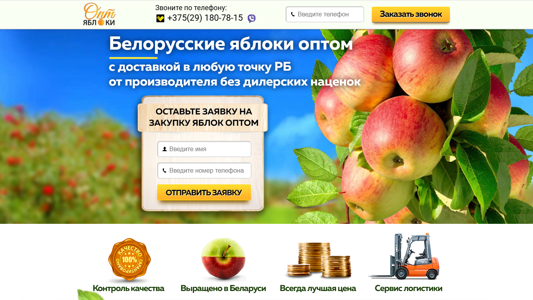Скриншот сайта