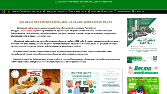 Скриншот сайта