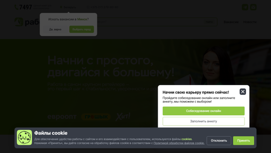 Скриншот сайта