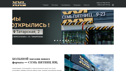 Скриншот сайта