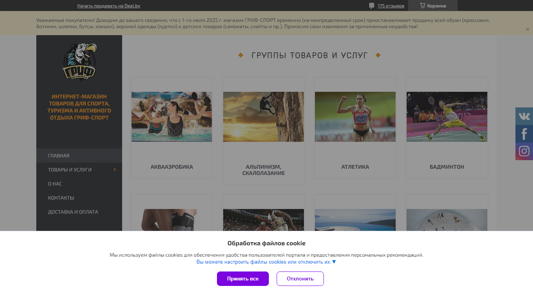 Скриншот сайта