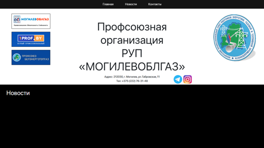 Скриншот сайта