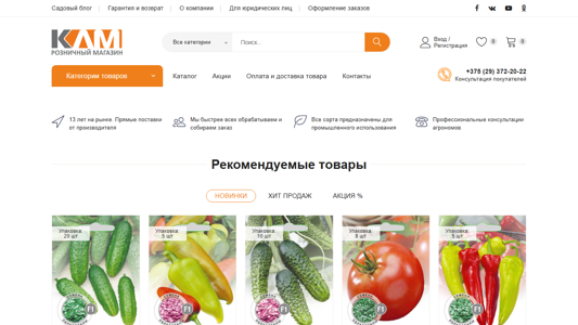 Скриншот сайта