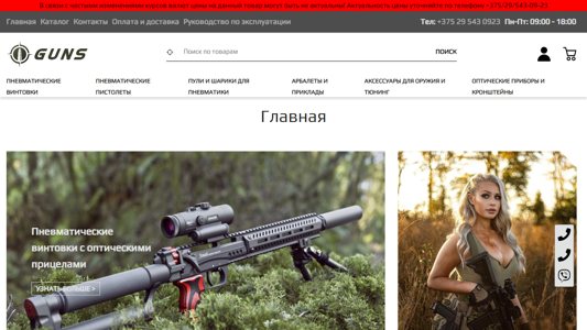 Скриншот сайта