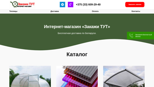 Скриншот сайта