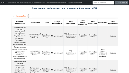 Скриншот сайта