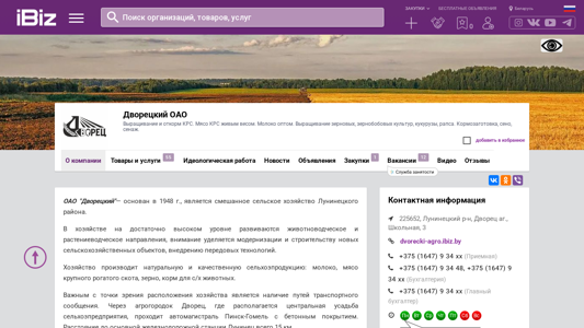 Скриншот сайта